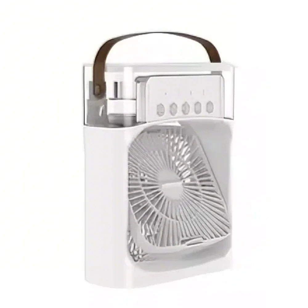 Fan/Cooling Fan Portable Household Three in One Small Air Cooler, LED Night Light, 5-Hole Humidifier, 1-3 Hour Timer