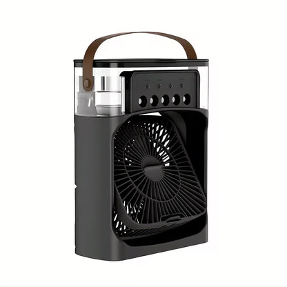 Fan/Cooling Fan Portable Household Three in One Small Air Cooler, LED Night Light, 5-Hole Humidifier, 1-3 Hour Timer